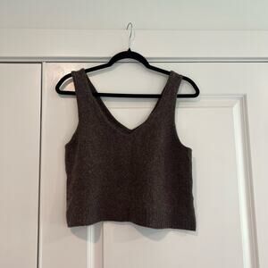 Madewell Women's Wool Cropped Sweater Tank Dark Brown Size XL‎